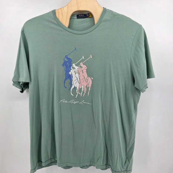 Polo Ralph Lauren Other - Polo Ralph Lauren T-Shirt Mens 3XLT Heritage Triple Pony Cotton Green Big & Tall